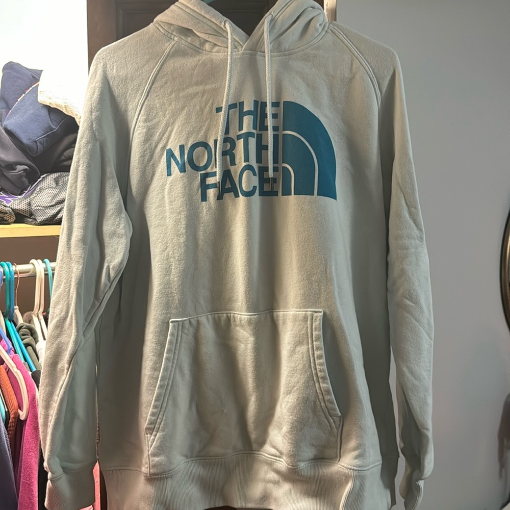 light blue north face hoodie